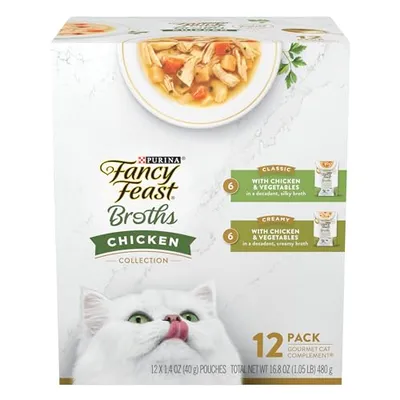 مرق دجاج Fancy Feast للقطط 1.4 أونصة عبوة 12