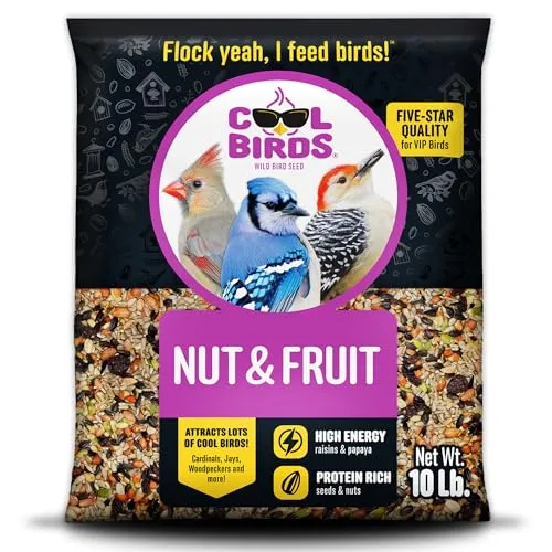 صورة COOL BIRDS بذور الطيور البرية من المكسرات والفواكه 10 رطل