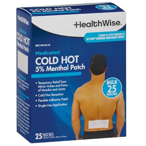 صورة لاصقة HealthWise طبية بالمنثول، 25 قطعة