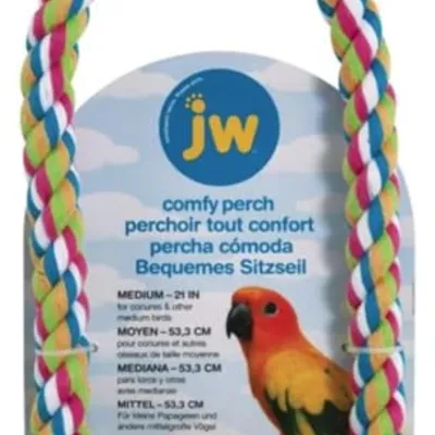 JW Comfy Perch حبل طيور متوسط متعدد الألوان