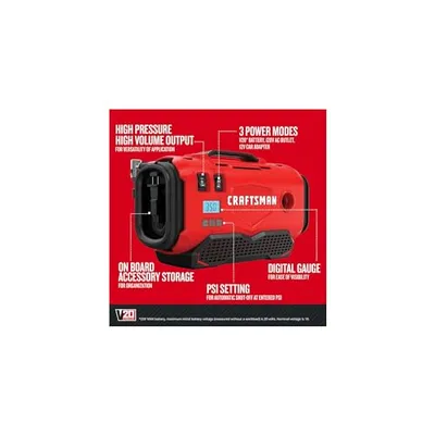 Thumbnail 2 of CRAFTSMAN V20 منفاخ إطارات CMCE520B