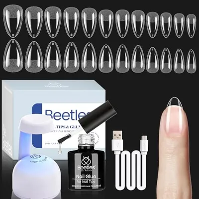 مجموعة أظافر جل Beetles Etch-X لوزي قصير 504 قطعة