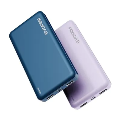 باور بانك Evopow 10000mAh أزرق وبنفسجي