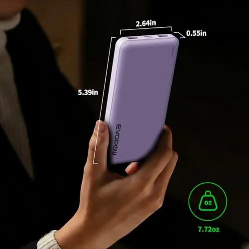 Thumbnail 2 of باور بانك Evopow 10000mAh أزرق وبنفسجي