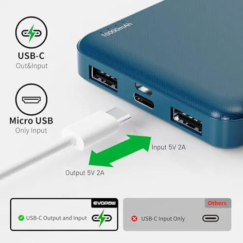 Thumbnail 4 of باور بانك Evopow 10000mAh أزرق وبنفسجي