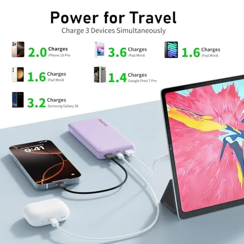 Thumbnail 5 of باور بانك Evopow 10000mAh أزرق وبنفسجي